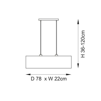 Endon 101692 - Pendel LONGSHORE 2xE27/10W/230V beige