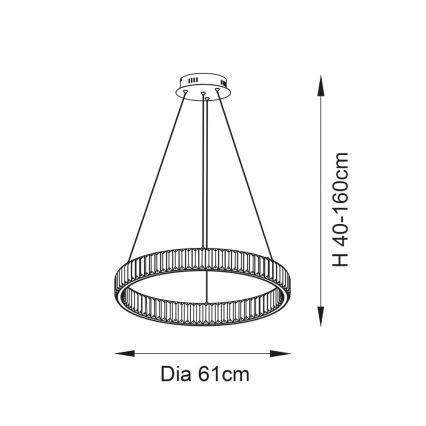 Endon 102255 - LED-dæmpbar pendel på wire LAGUNA LED/36W/230V poleret krom
