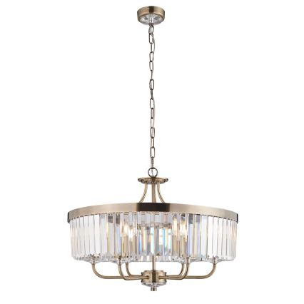 Endon 102505 - Kædeophængt lysekrone 6 x E14 / 6 W / 230 V Ø 55 cm messing