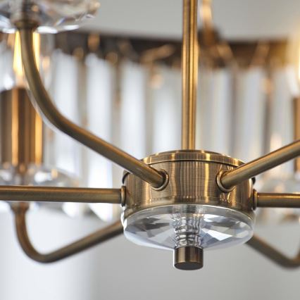 Endon 102505 - Kædeophængt lysekrone 6 x E14 / 6 W / 230 V Ø 55 cm messing
