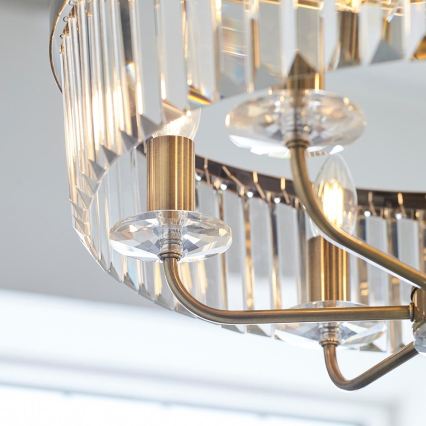 Endon 102505 - Kædeophængt lysekrone 6 x E14 / 6 W / 230 V Ø 55 cm messing
