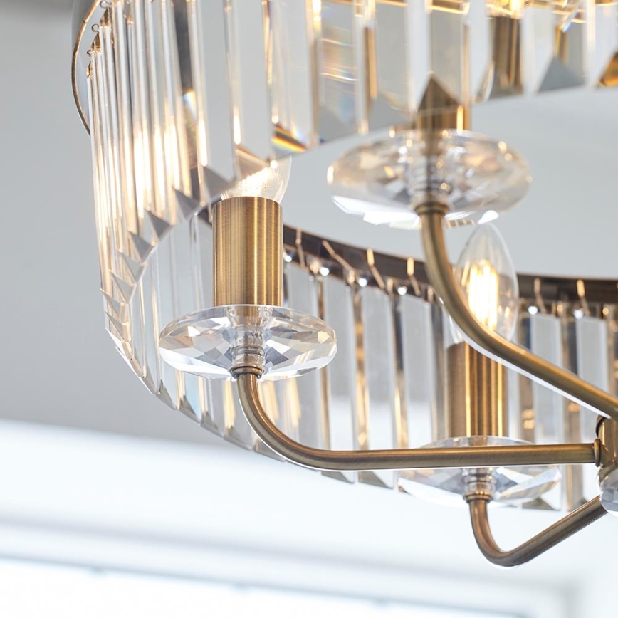 Endon 102505 - Kædeophængt lysekrone 6 x E14 / 6 W / 230 V Ø 55 cm messing