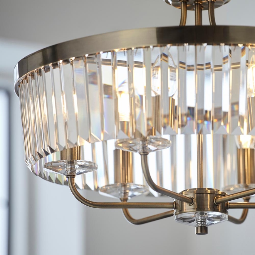 Endon 102505 - Kædeophængt lysekrone 6 x E14 / 6 W / 230 V Ø 55 cm messing