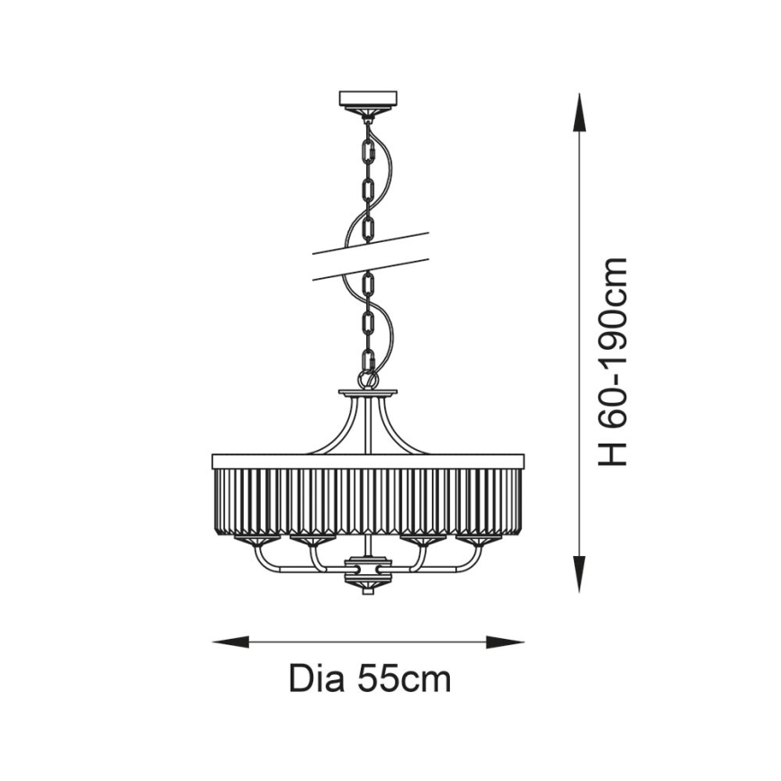 Endon 102505 - Kædeophængt lysekrone 6 x E14 / 6 W / 230 V Ø 55 cm messing