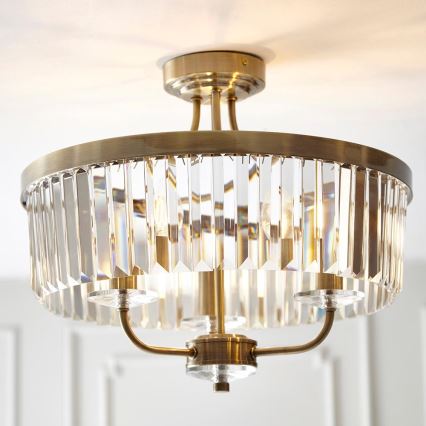 Endon 102506 - Loftlampe CHESTERFIELD 3xE14/6W/230V diameter 45 cm messing