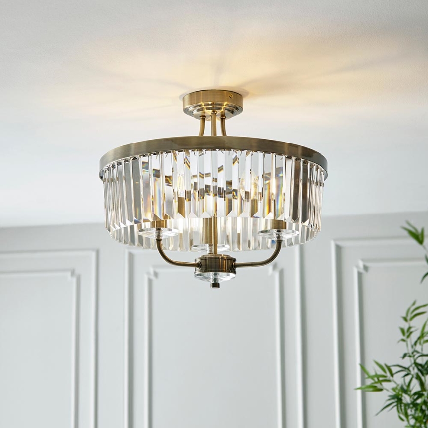 Endon 102506 - Loftlampe CHESTERFIELD 3xE14/6W/230V diameter 45 cm messing