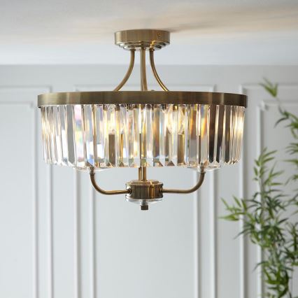 Endon 102506 - Loftlampe CHESTERFIELD 3xE14/6W/230V diameter 45 cm messing
