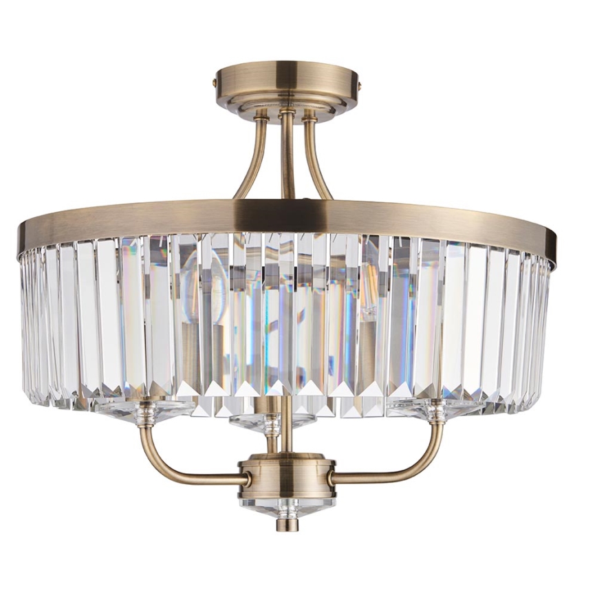 Endon 102506 - Loftlampe CHESTERFIELD 3xE14/6W/230V diameter 45 cm messing