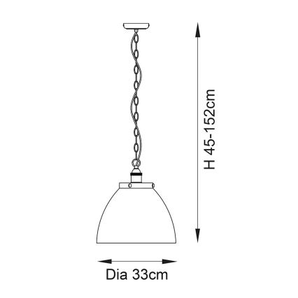 Endon 102926 - Pendel med kædeophæng HANSEN 1xE27/10W/230V messing