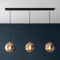 Endon 102929 - Pendel BOLI 3xE27/10W/230V sort/røget brun