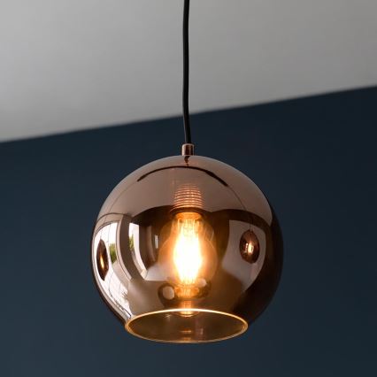 Endon 102929 - Pendel BOLI 3xE27/10W/230V sort/røget brun