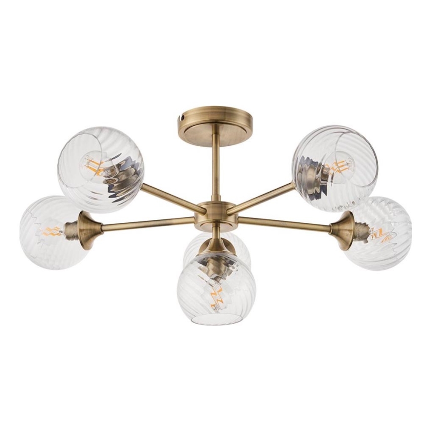 Endon 103171 - Pendellampe ALLEGRA 6xE14/7W/230V messing/transparent