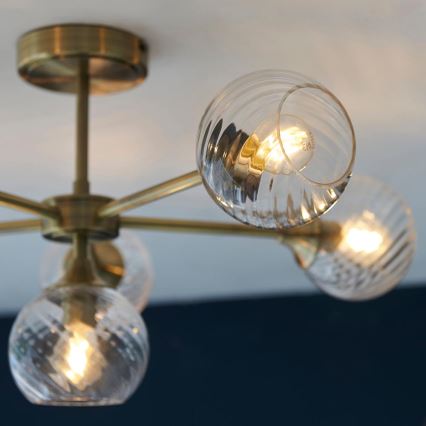 Endon 103171 - Pendellampe ALLEGRA 6xE14/7W/230V messing/transparent