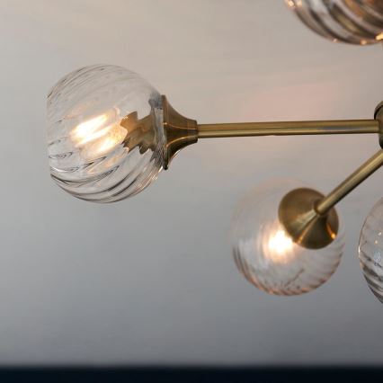 Endon 103171 - Pendellampe ALLEGRA 6xE14/7W/230V messing/transparent