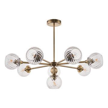 Endon 103172 - Pendellampe ALLEGRA 8xE14/7W/230V messing/transparent