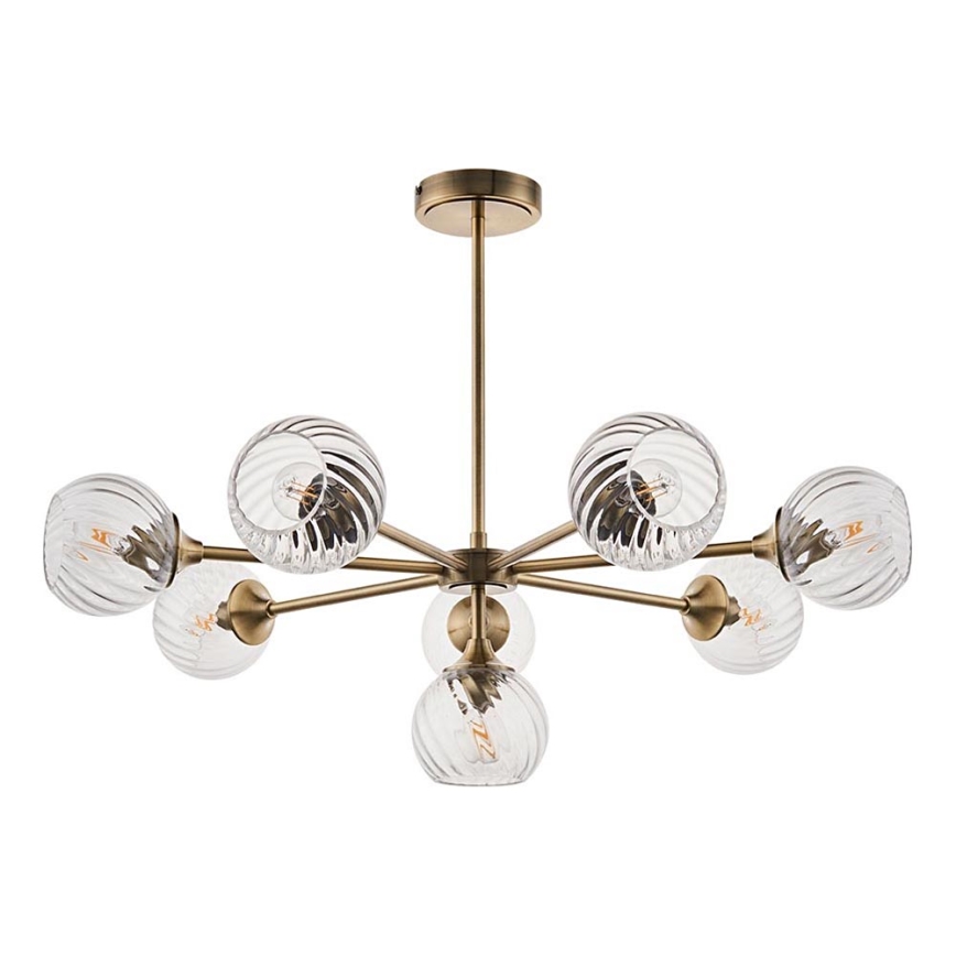 Endon 103172 - Pendellampe ALLEGRA 8xE14/7W/230V messing/transparent