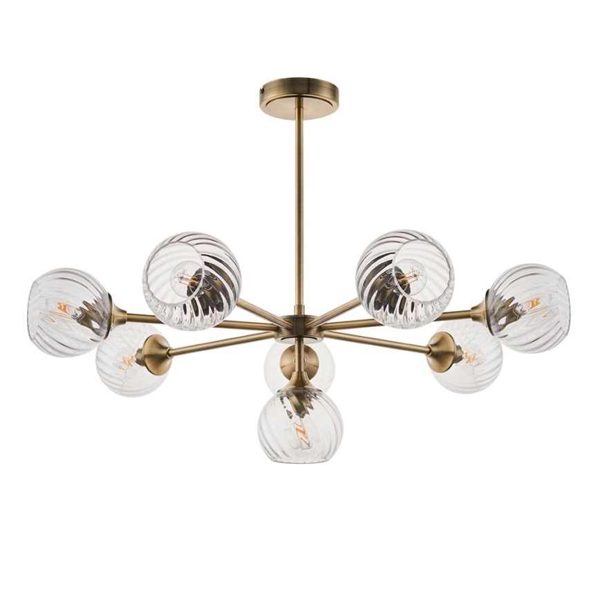 Endon 103172 - Pendellampe ALLEGRA 8xE14/7W/230V messing/transparent