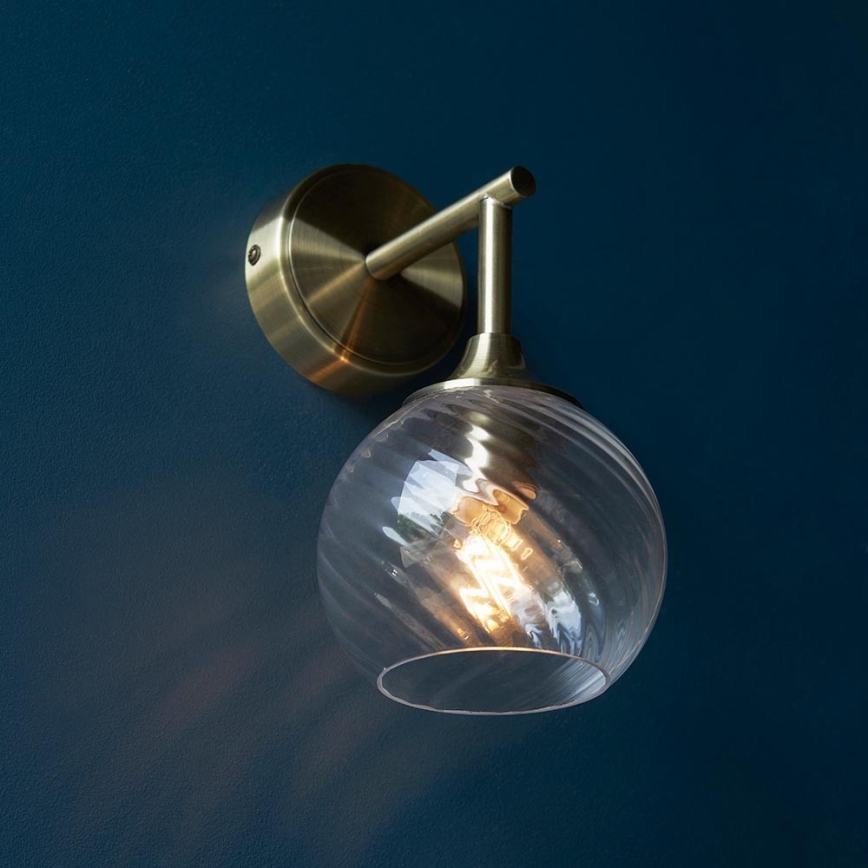 Endon 103173 - Væglampe ALLEGRA 1xE14/7W/230V messing/transparent