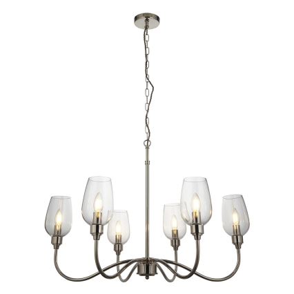 Endon 103315 - Lysekrone på kæde 6xE14/6W/230V poleret krom