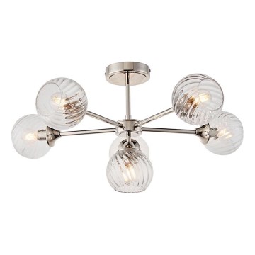 Endon 104050 - Pendellampe ALLEGRA 6xE14/7W/230V skinnende krom/transparent