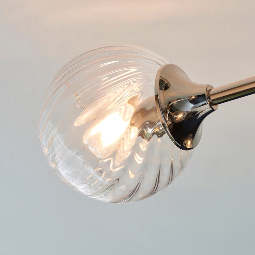 Endon 104050 - Pendellampe ALLEGRA 6xE14/7W/230V skinnende krom/transparent