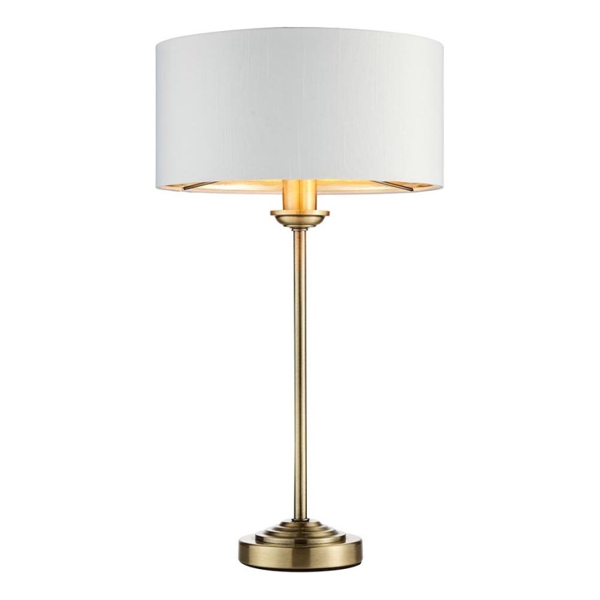 Endon 104054 - Bordlampe HIGHCLERE 1xE14/7W/230V hvid/messing diameter 25 cm