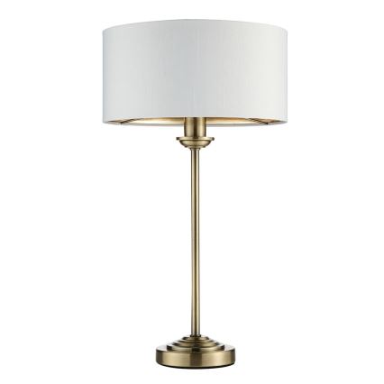 Endon 104054 - Bordlampe HIGHCLERE 1xE14/7W/230V hvid/messing diameter 25 cm
