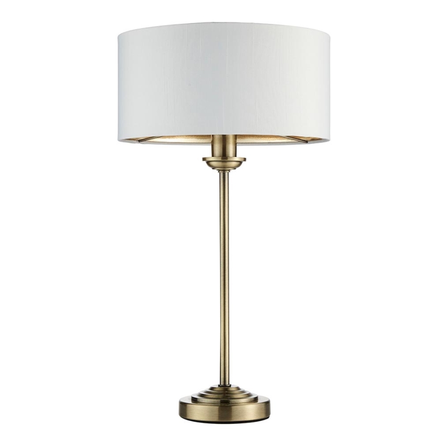 Endon 104054 - Bordlampe HIGHCLERE 1xE14/7W/230V hvid/messing diameter 25 cm