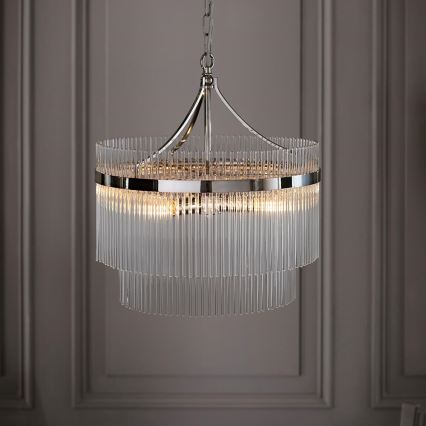 Endon 104112 - Lysekrone på kæde MARIETTA 5xE14/7W/230V blank krom/klar