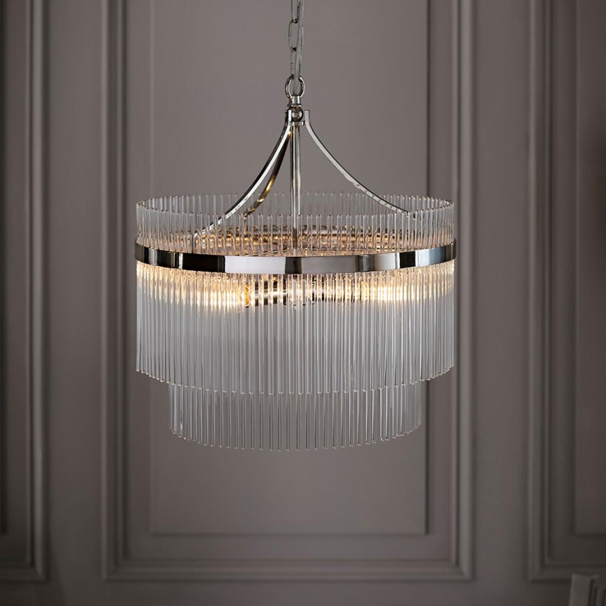 Endon 104112 - Lysekrone på kæde MARIETTA 5xE14/7W/230V blank krom/klar