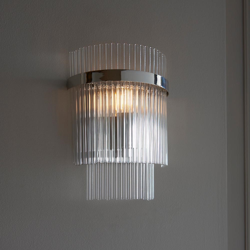 Endon 104114 - Væglampe MARIETTA 1xE14/6W/230V skinnende krom/transparent