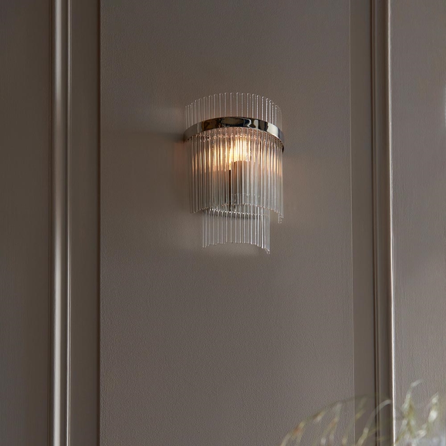 Endon 104114 - Væglampe MARIETTA 1xE14/6W/230V skinnende krom/transparent