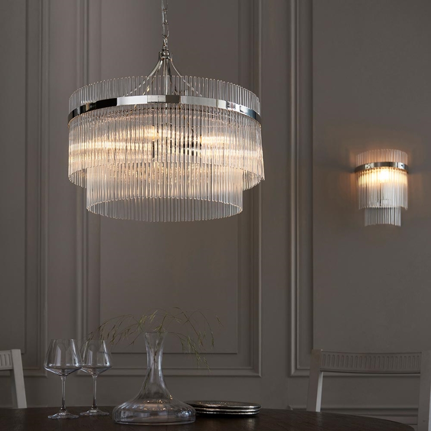 Endon 104114 - Væglampe MARIETTA 1xE14/6W/230V skinnende krom/transparent