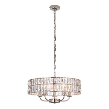 Endon 104467 - Pendel med kædeophæng CLIFTON 5xE14/6W/230V skinnende krom/transparent