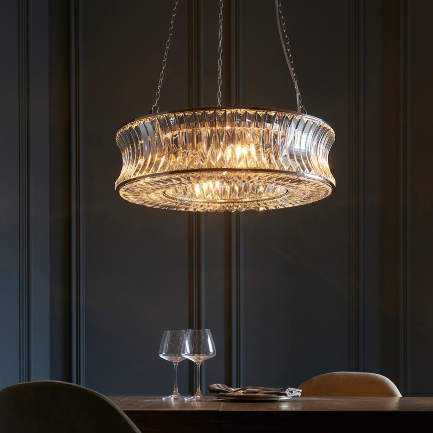 Endon 104528 - Lysekrone med kæde 6xE14/6W/230V blank krom