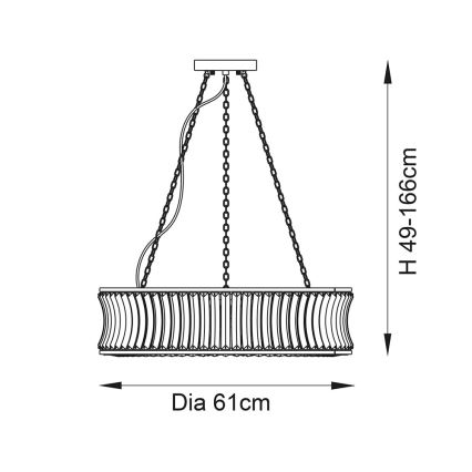 Endon 104528 - Lysekrone med kæde 6xE14/6W/230V blank krom