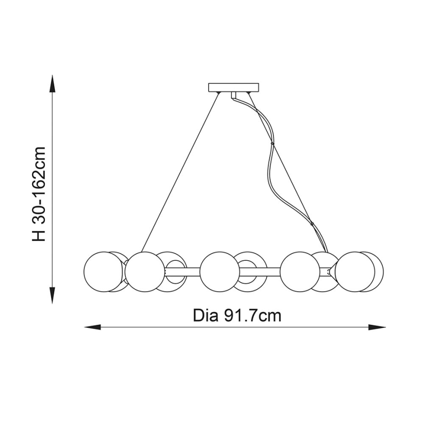Endon 106008 - Pendel med wire OTIS 10xG9/3W/230V guldfarvet