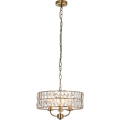 Endon 106243 - Kædeophængt lysekrone CLIFTON 3xE14/6W/230V Ø 38,5 cm messing/klar glas