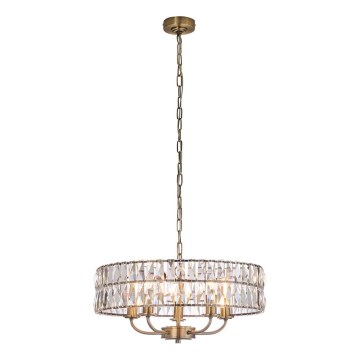 Endon 106244 - Lysekrone med kæde CLIFTON 5xE14/6W/230V messing/klar