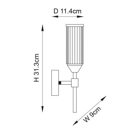 Endon 106258 - Væglampe TOUR 1xG9/3W/230V messing