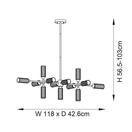 Endon 106259 - Pendellampe TOUR 13xG9/3W/230V messing