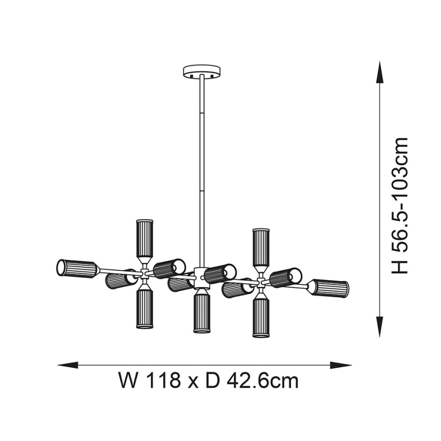 Endon 106259 - Pendellampe TOUR 13xG9/3W/230V messing