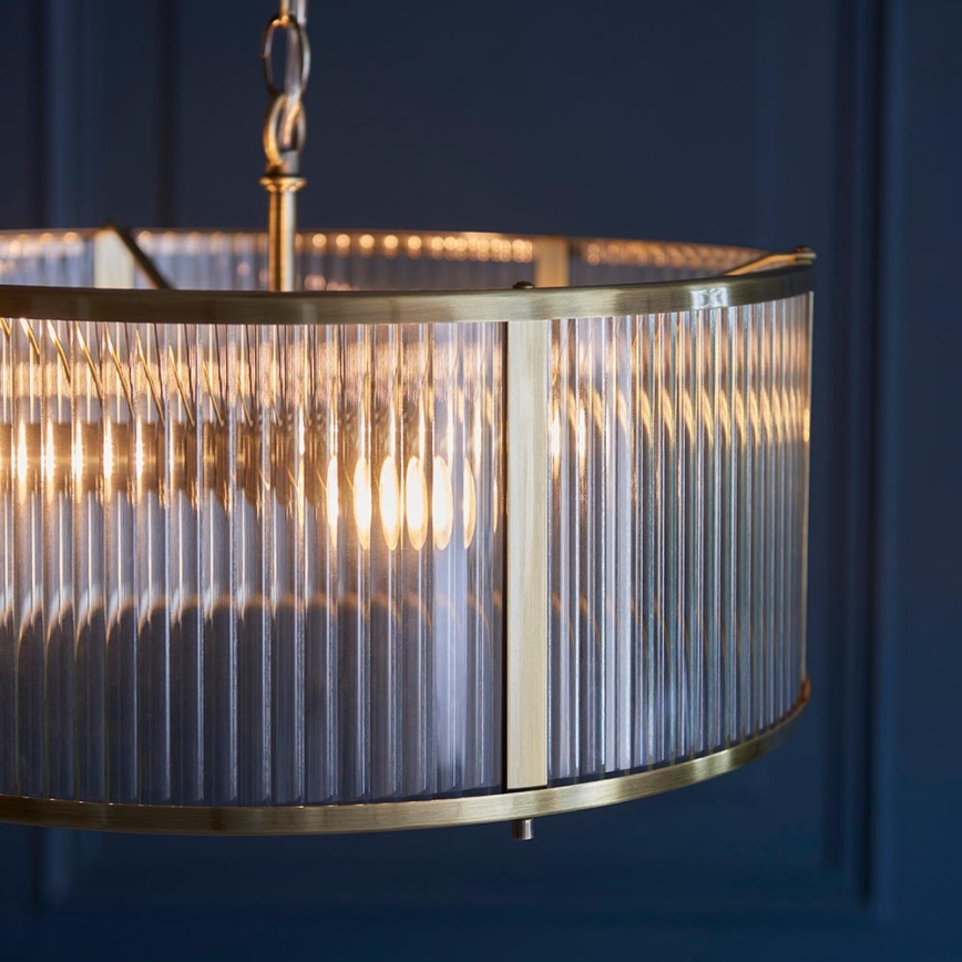 Endon 106282 - Kædeophængt lysekrone RIDGETON 3xE14/6W/230V messing