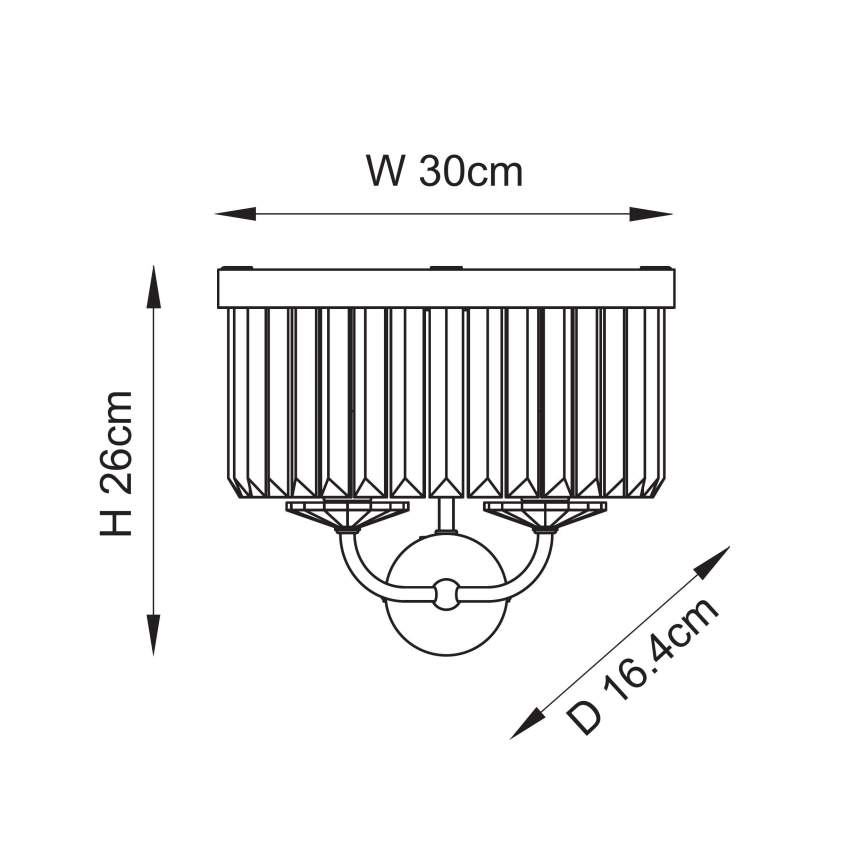 Endon 106450 - Væglampe CHESTERFIELD 2xE14/6W/230V messing