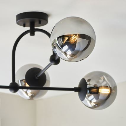 Endon 106662 - Loftlampe ONTARIO 4xE14/7W/230V sort/røget