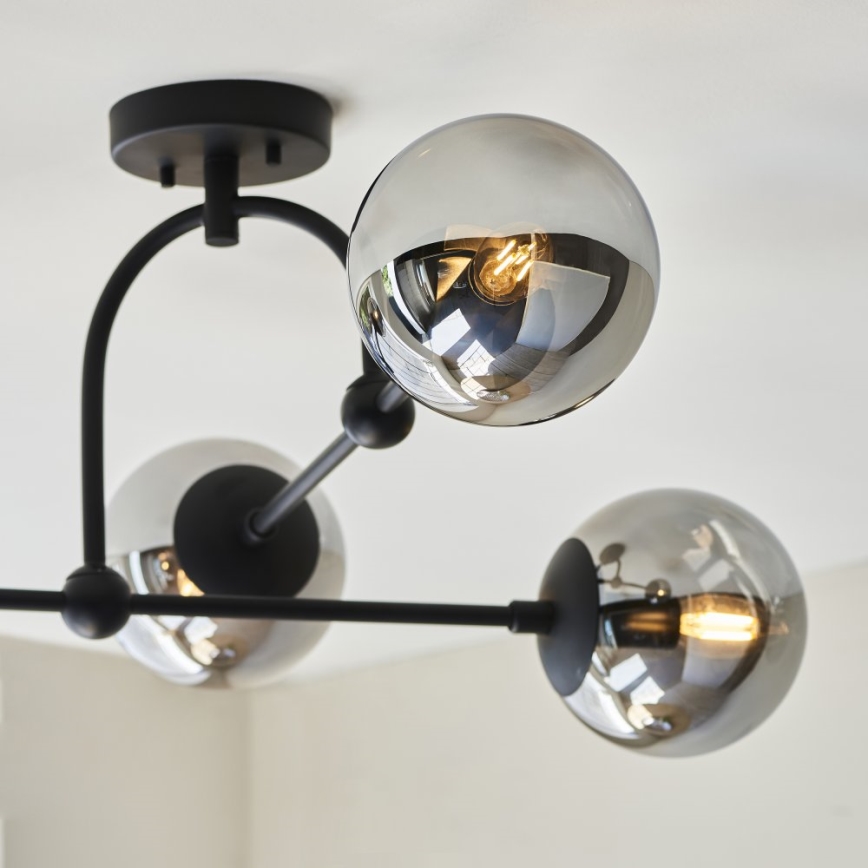 Endon 106662 - Loftlampe ONTARIO 4xE14/7W/230V sort/røget