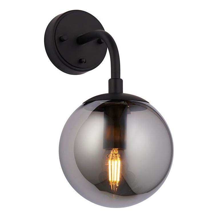 Endon 106664 - Væglampe ONTARIO 1xE14/7W/230V sort/røget