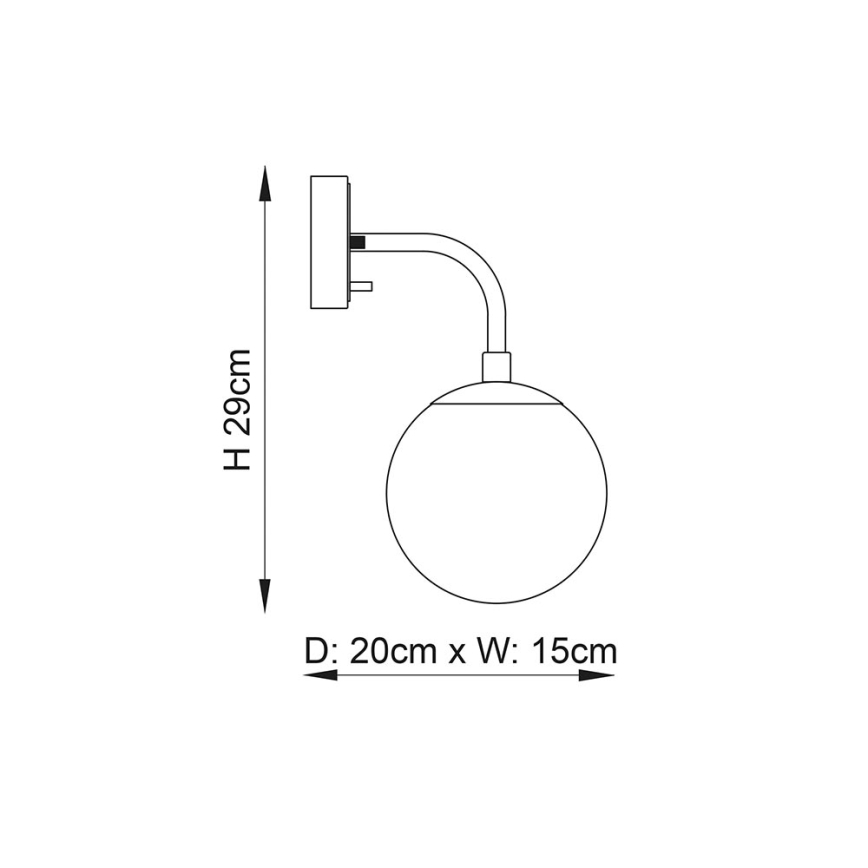 Endon 106664 - Væglampe ONTARIO 1xE14/7W/230V sort/røget