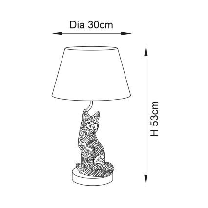Endon 106796 - Bordlampe FOX 1xE14/6W/230V sort/messing