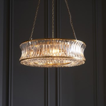 Endon 106811 - Kædeophængt lysekrone 6xE14/6W/230V guld